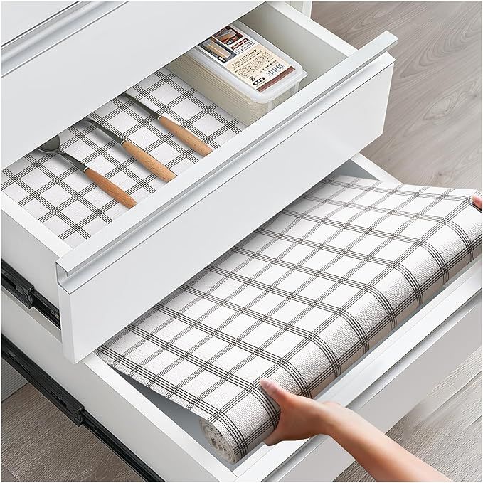 Drawer and Shelf Liner, Non-Slip Kitchen Cabinet Liners Non-Adhesive Thick Strong Grip Waterproof... | Amazon (US)