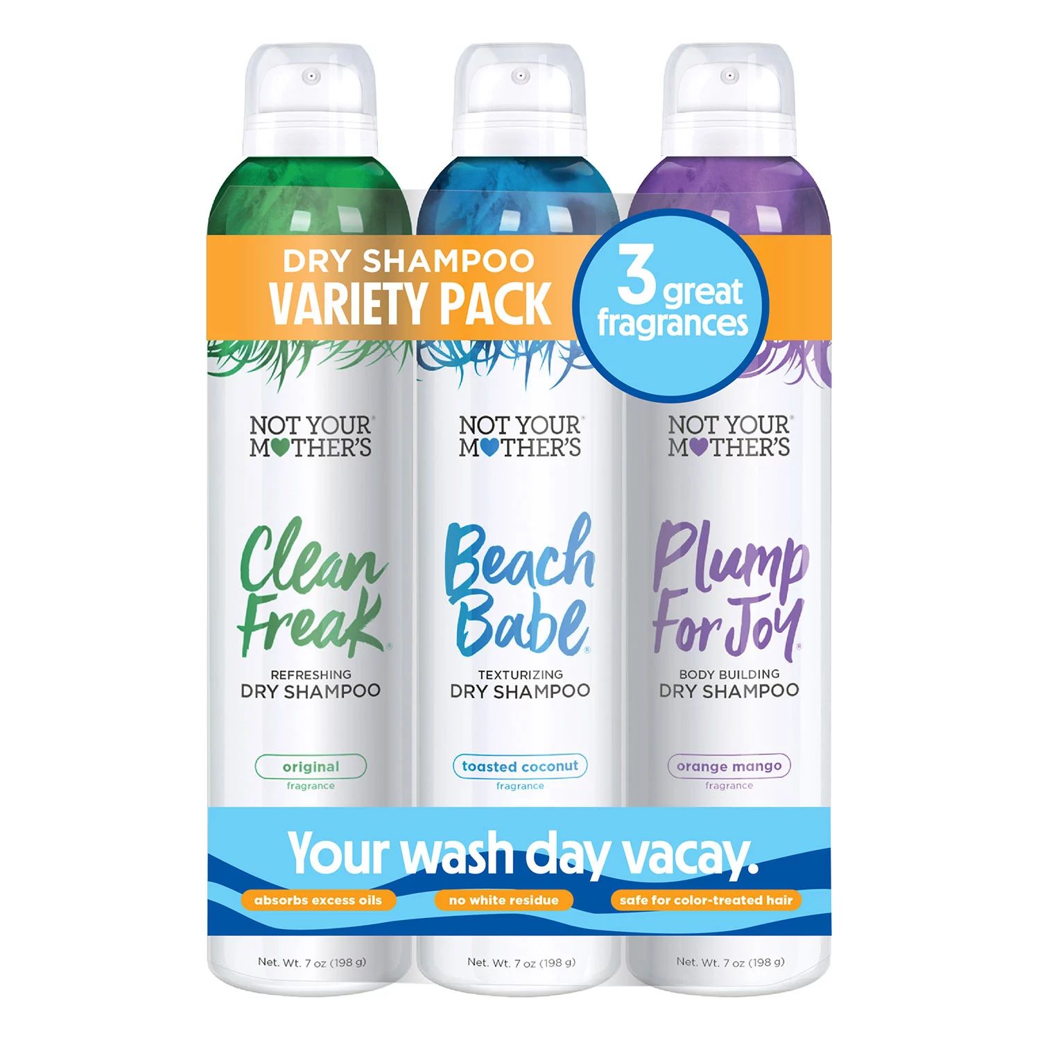 Not Your Mother's Dry Shampoo, 3 Pack (Clean Freak, Beach Babe, Plump for Joy) | Sam's Club