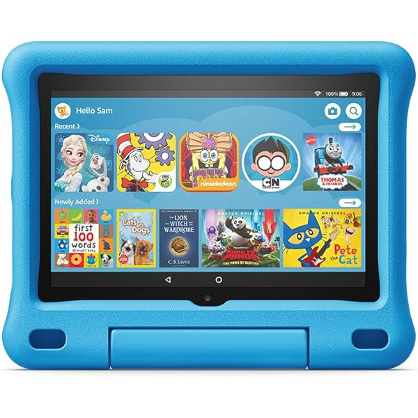 Fire HD 8 Kids Pro tablet, 8" HD, ages 6–12, 32 GB, (2021 release), Sky Blue | Amazon (US)