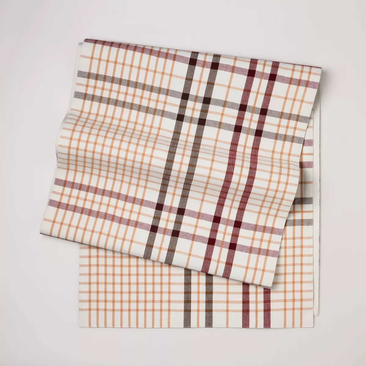 Fall Plaid Oversized Runner Burgundy/Brown - Hearth & Hand™ with Magnolia | Target