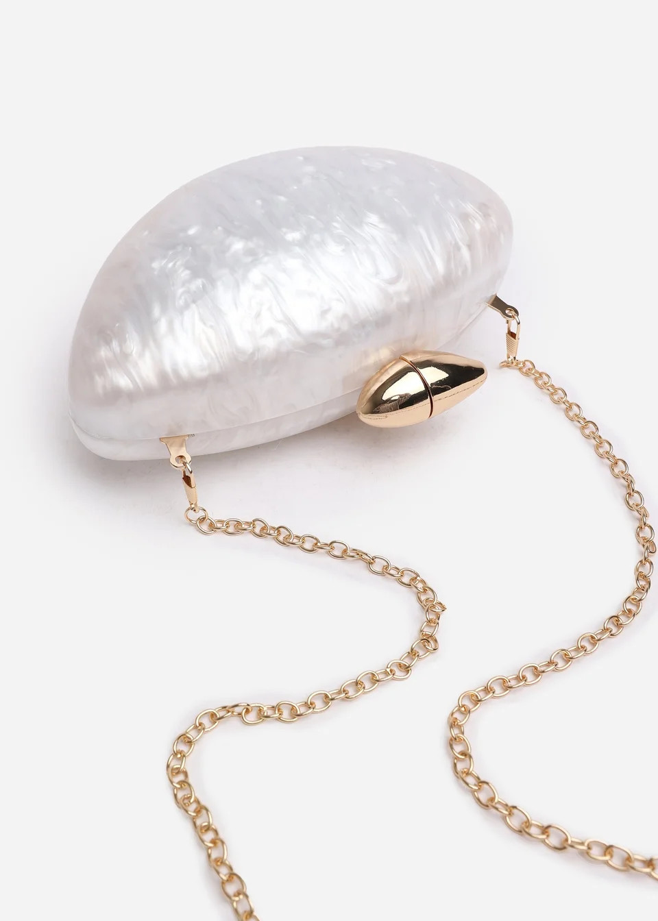 Where's That From White Benna Marble Acrylic Clutch - One Size | Matalan (UK)