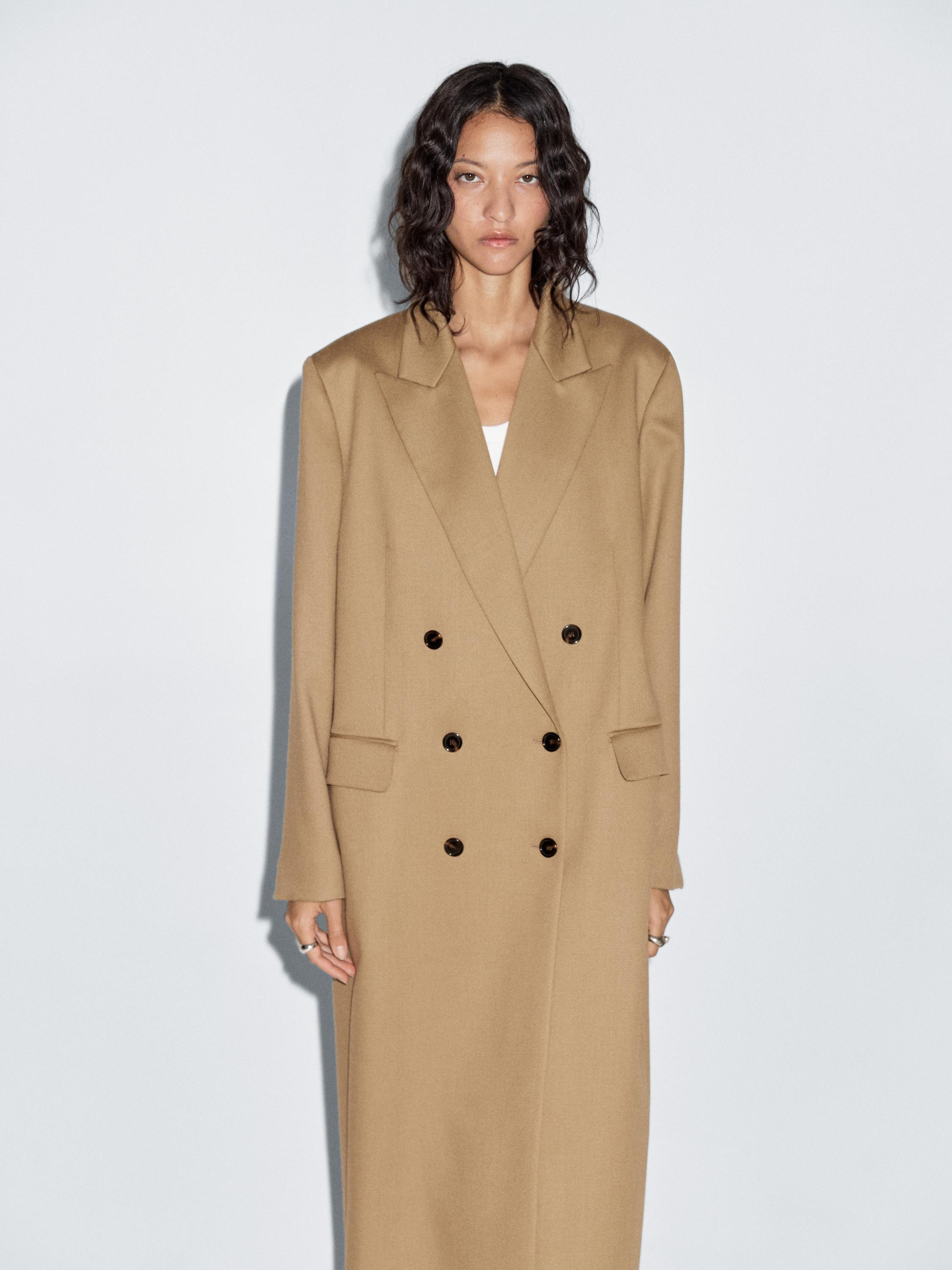 100% wool long coat | Massimo Dutti US