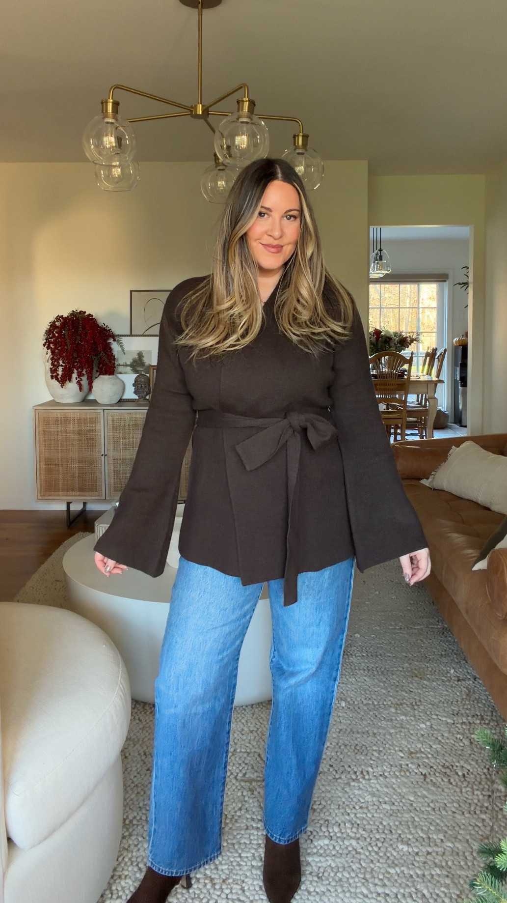 Belted cardigan sized up to L!

#LTKHoliday #LTKootd