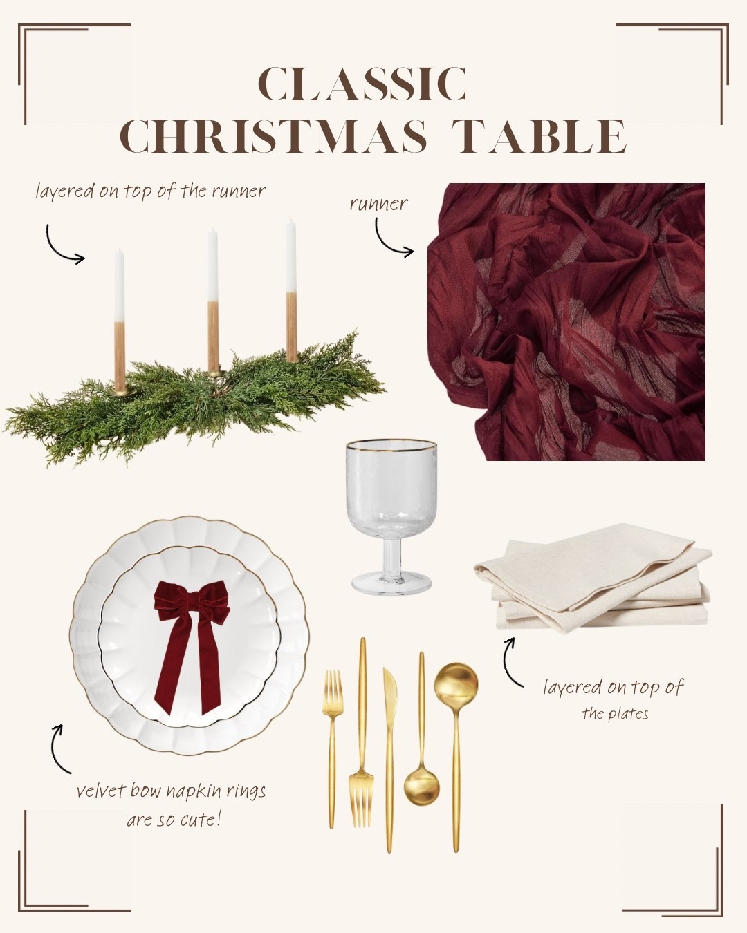A classic Christmas tablescape // holiday table // dinner table decor 

#LTKHome #LTKHoliday