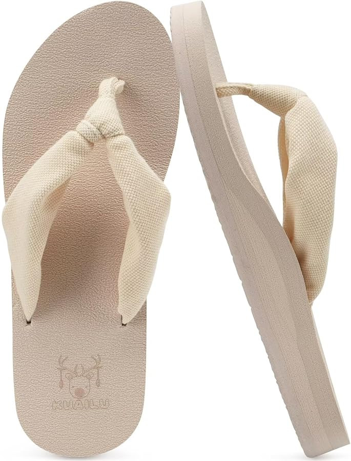 Amazon.com | KuaiLu Flip Flops Women Arch Support Yoga Mat Comfortable Summer Beach Walking Thong... | Amazon (US)