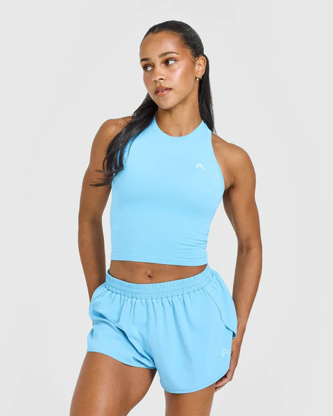 Go To Seamless Fitted Mid Vest 
 Arctic Blue | Oner Active (UK / US)