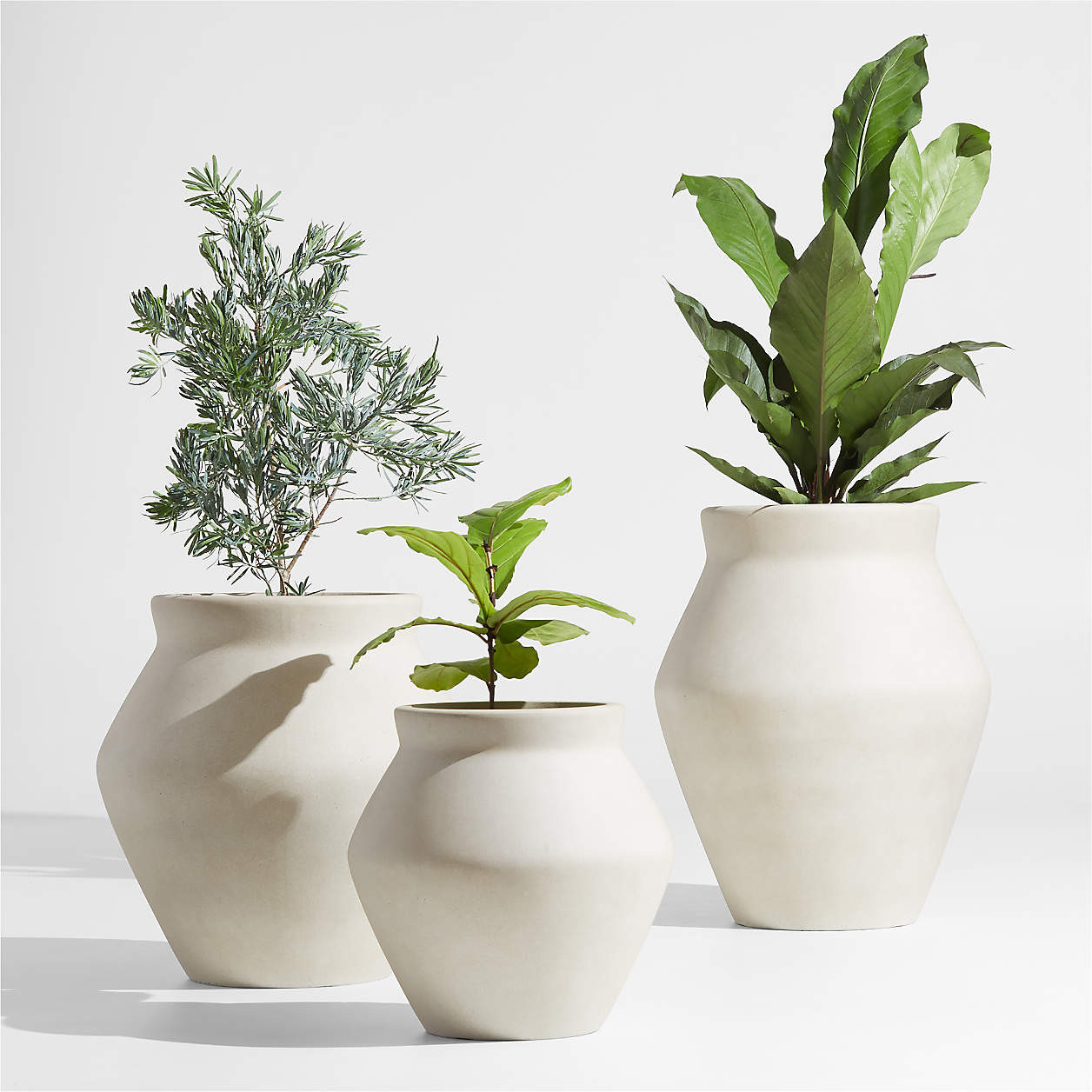 Wabi Small Sand Fiberstone Planter Pot by Leanne Ford + Reviews | Crate & Barrel | Crate & Barrel
