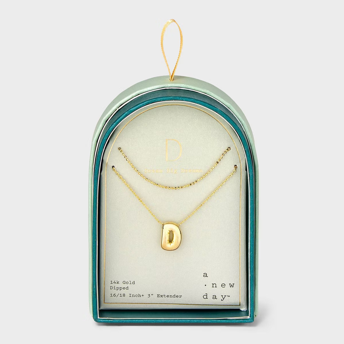14K Gold Dipped Initial Bubble Multi-Strand Pendant Necklace - A New Day™ Gold | Target