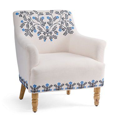 Maisie Embroidered Accent Chair | Grandin Road | Grandin Road