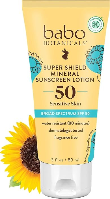 Babo Botanicals Sheer Mineral Sunscreen Lotion SPF 50 with 100% Mineral Active Ingredients for Ba... | Amazon (US)