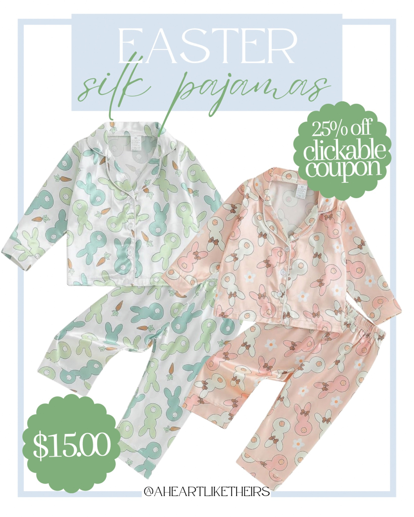 Hop into Easter with these precious, silky pajamas for the kiddos! $15 with clickable coupon! These are bouncing fast! 🐰


#LTKSeasonal #LTKkids #LTKSpringSale