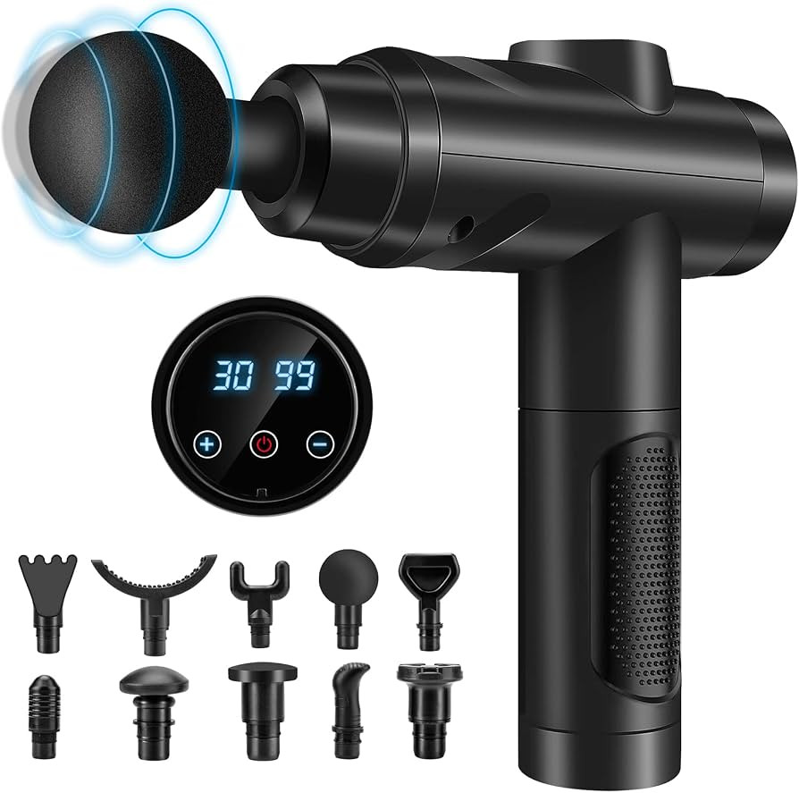 Massage Gun Deep Tissue, Muscle Percussion Massager with 30 Speeds, Quiet Handheld Massagers with... | Amazon (US)