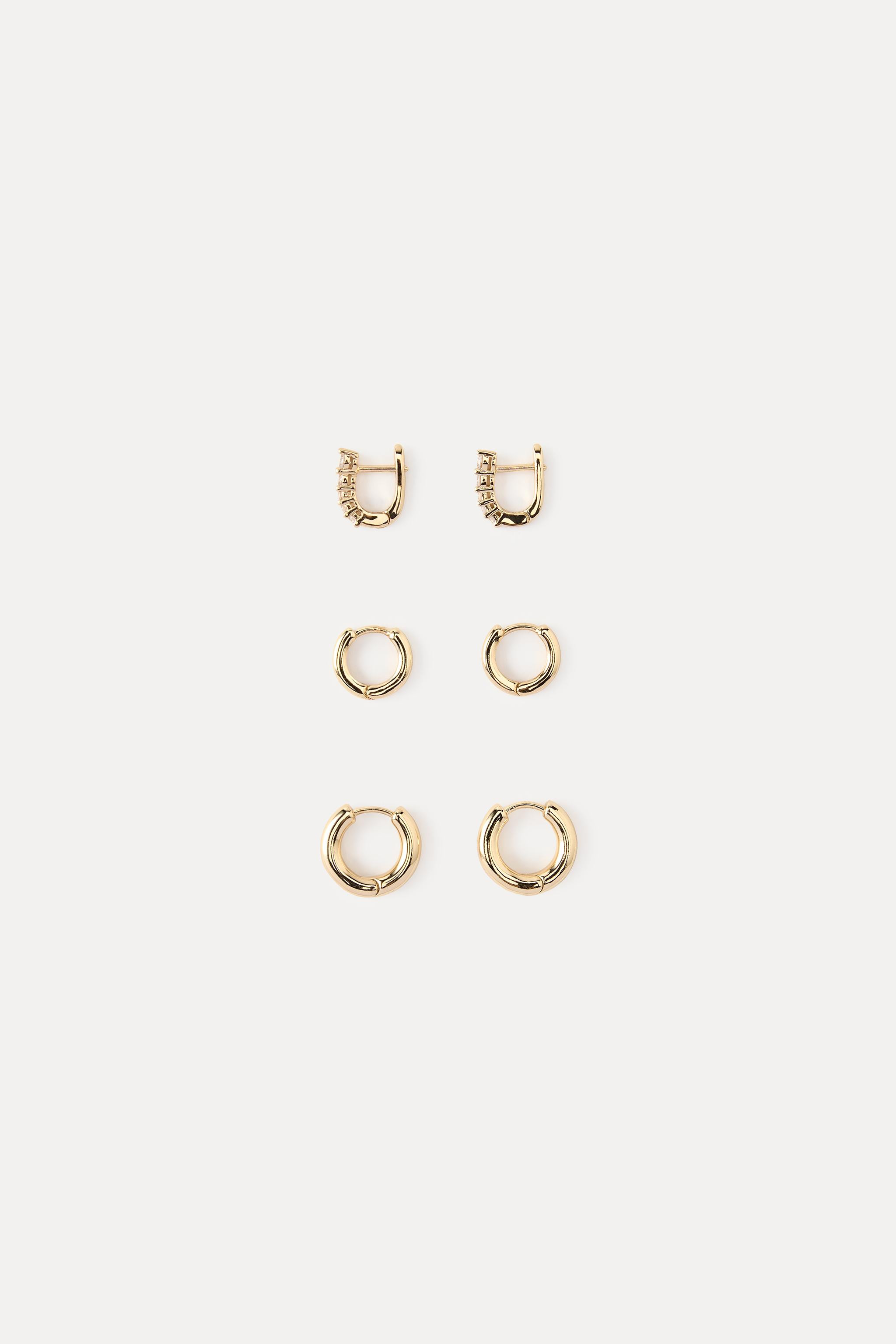 PACK OF JEWEL HOOP EARRINGS | Zara US