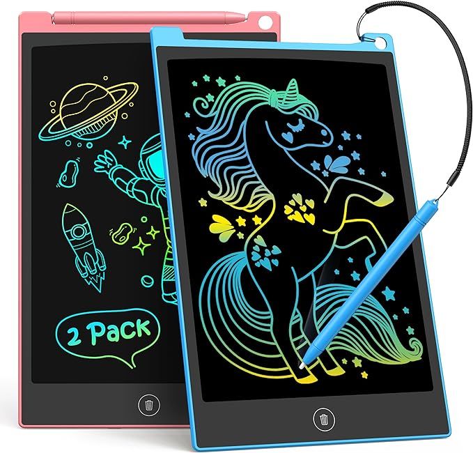 TECJOE 2 Pack LCD Writing Tablet, 10 Inch Colorful Doodle Board Drawing Tablet for Kids, Kids Tra... | Amazon (US)