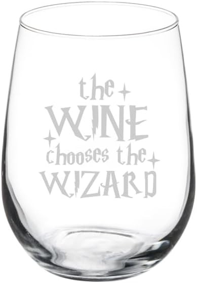 MIP Wine Glass Goblet Gift The Wine Chooses The Wizard (17 oz Stemless) | Amazon (US)
