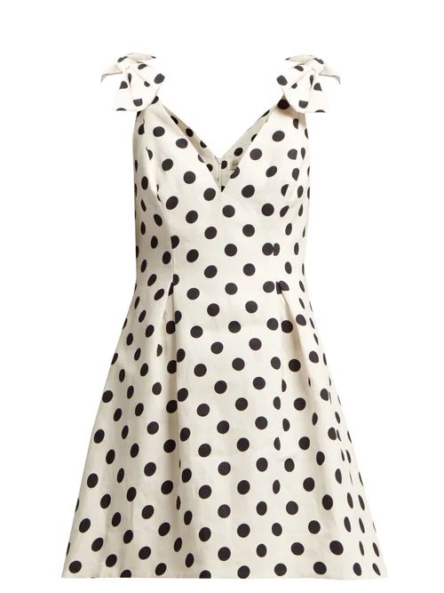 Zimmermann - Corsage Polka Dot Cotton Mini Dress - Womens - Black White | Matches (US)