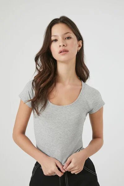 Cropped Rib-Knit Tee | Forever 21