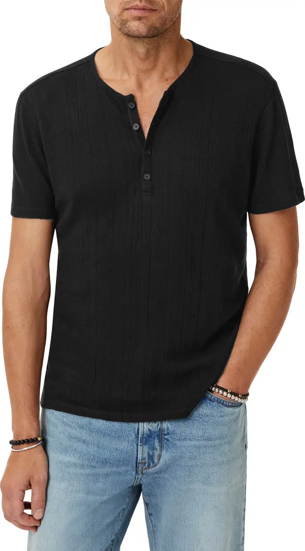 John Varvatos Ciel Variegated Rib Henley | Nordstrom | Nordstrom