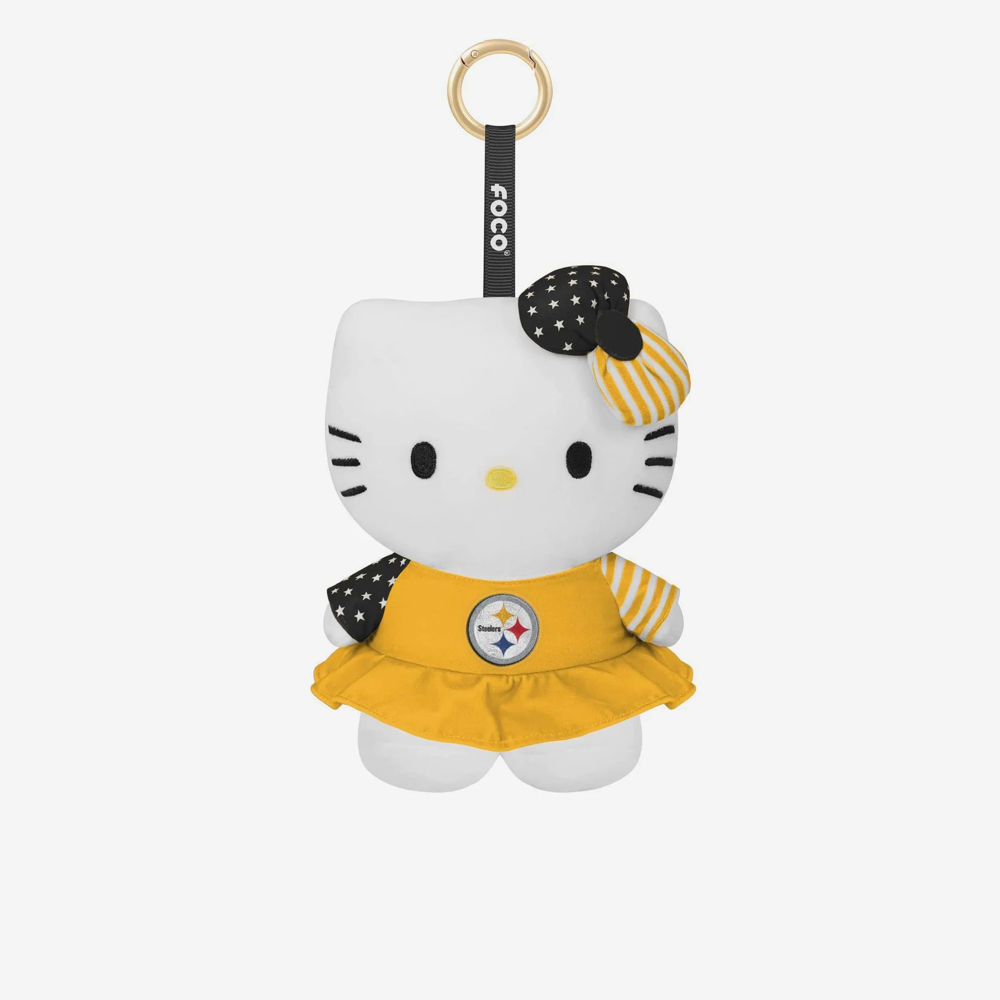Pittsburgh Steelers Americana Plush Hello Kitty\u00ae Bag Charm Keychain | FOCO inc