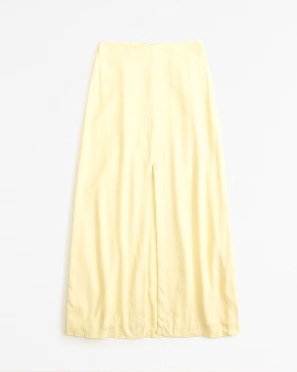 Women's Linen-Blend Front-Slit Maxi Skirt | Women's Bottoms | Abercrombie.com | Abercrombie & Fitch (US)