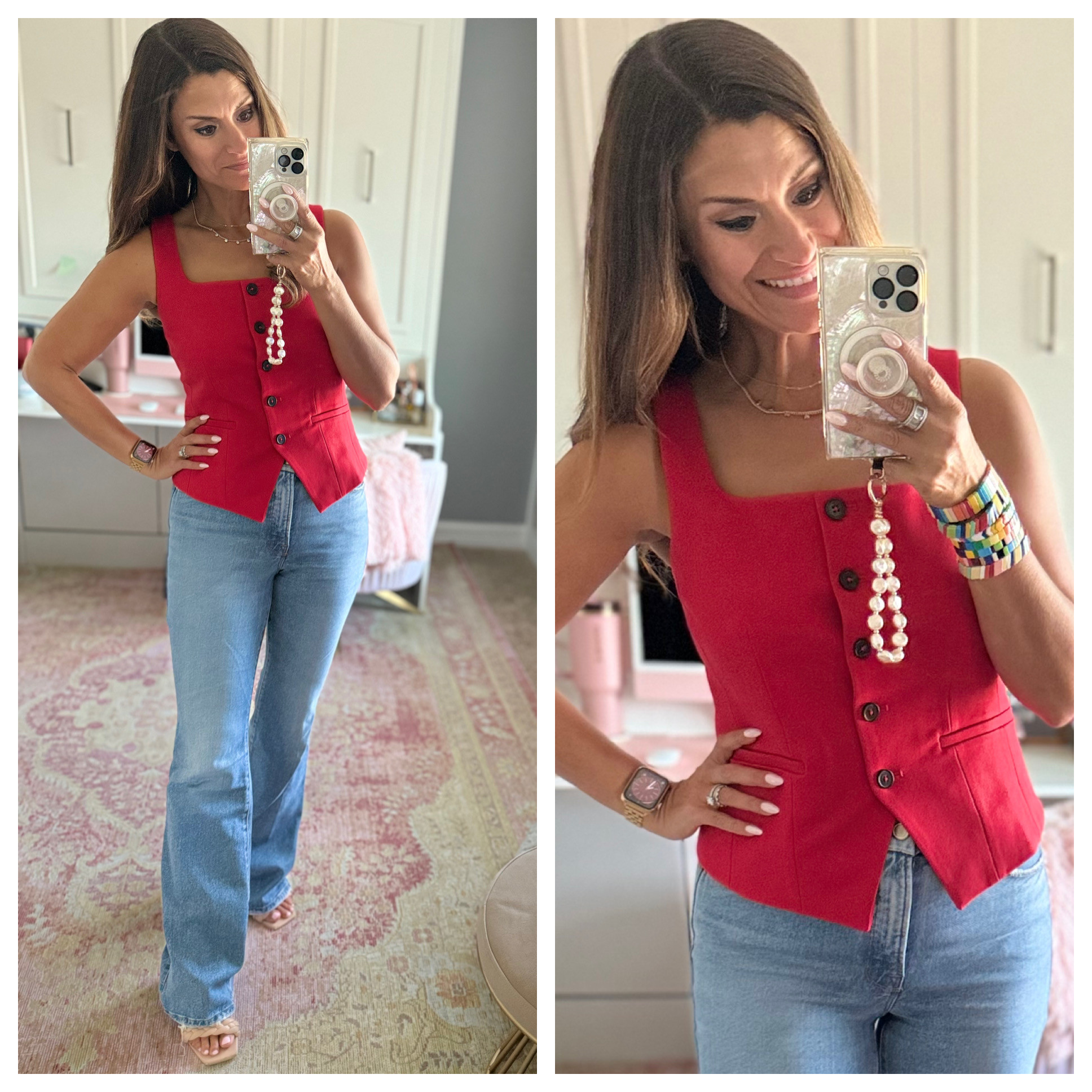 Red vest with jeans 

 

#LTKFindsUnder100 #LTKStyleTip