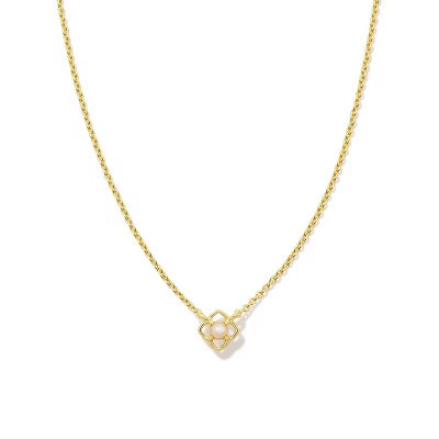 Kendra Scott Lydia Pendant Necklace - Gold/Pearl: 14K Gold Over Brass, Lobster Claw Clasp, 19" Length | Target