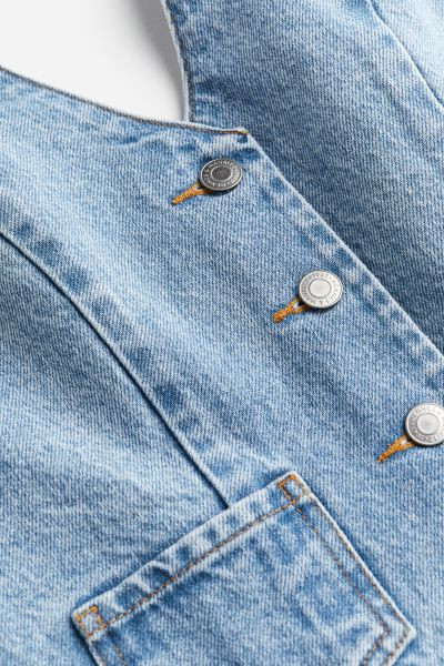 Halterneck denim top - Light denim blue - Ladies | H&M GB | H&M (UK, MY, IN, SG, PH, TW, HK)