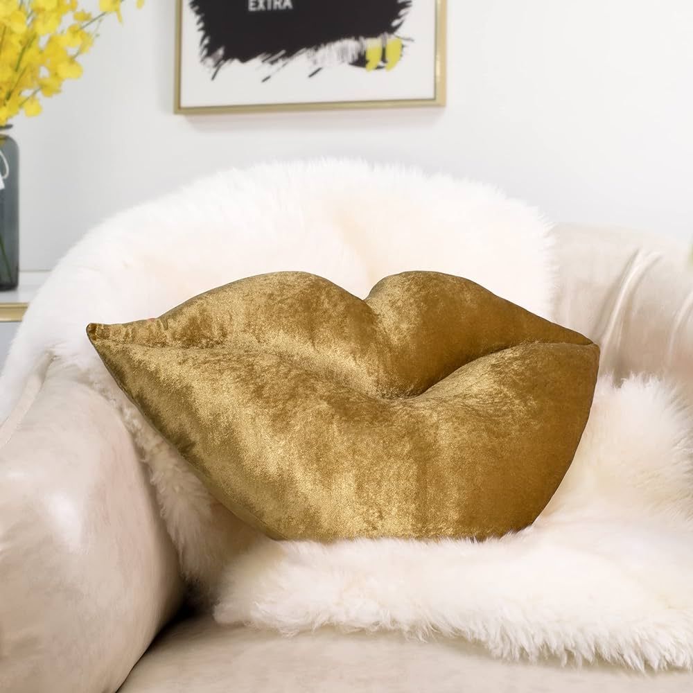 AELS 3D Large Lips Throw Pillows Smooth Soft Velvet Decorative Throw Pillows Love Pillows Cute Pi... | Amazon (US)
