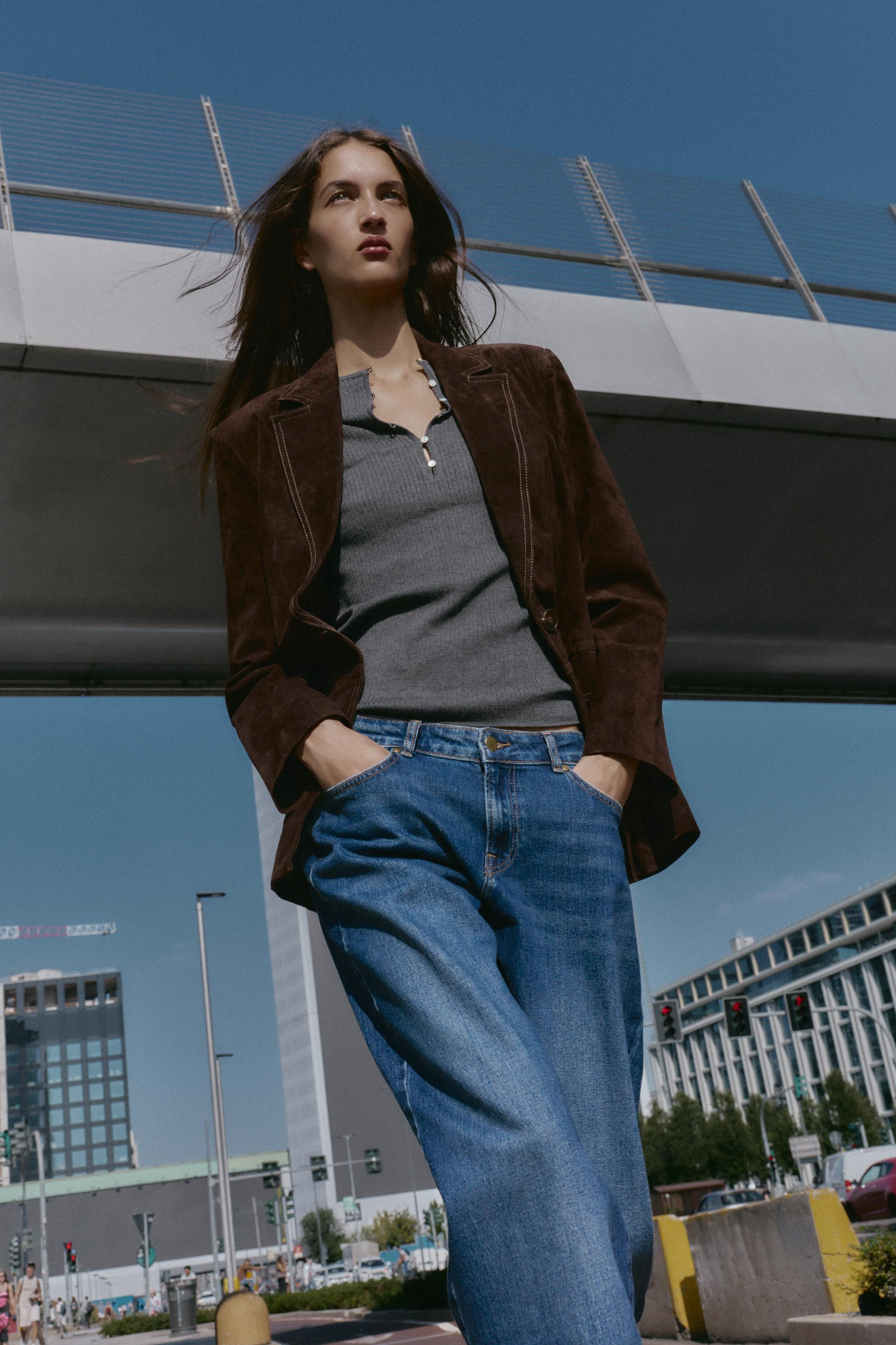 100% LEATHER STRAIGHT BLAZER | Zara US