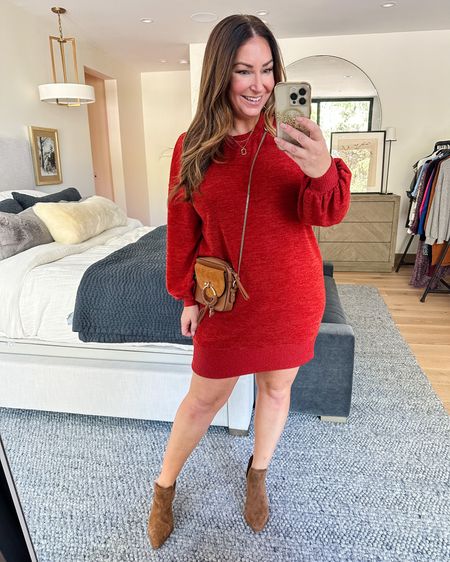 Fall Sweater Dress from Gibsonlook 
Use code RYANNE10 for 10% off Gibsonlook items

Fit tips: Dress L, tts // Booties size up 1/2

Fall dress, Fall outfit, Wedding guest dress, Cozy outfit, Booties, Purse

#LTKSeasonal #LTKstyletip #LTKmidsize
