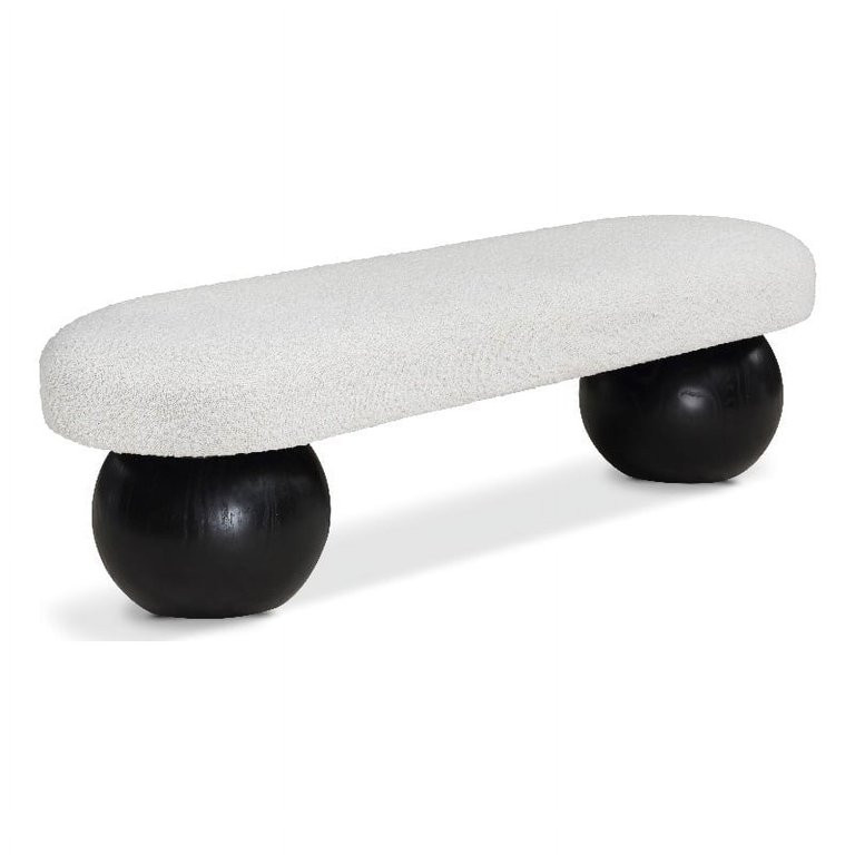 Meridian Furniture Bowies Cream Bench | Walmart (US)