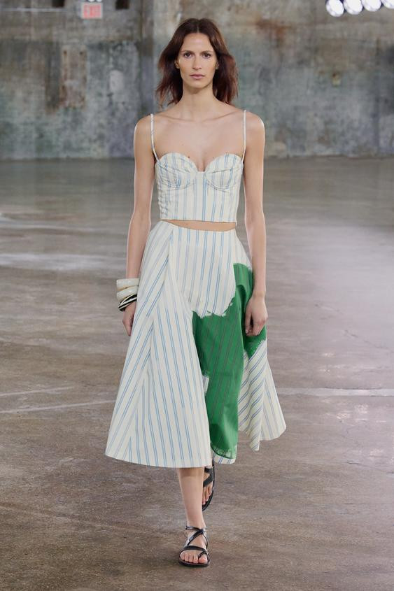 ZW COLLECTION STRIPED SKIRT | Zara UK