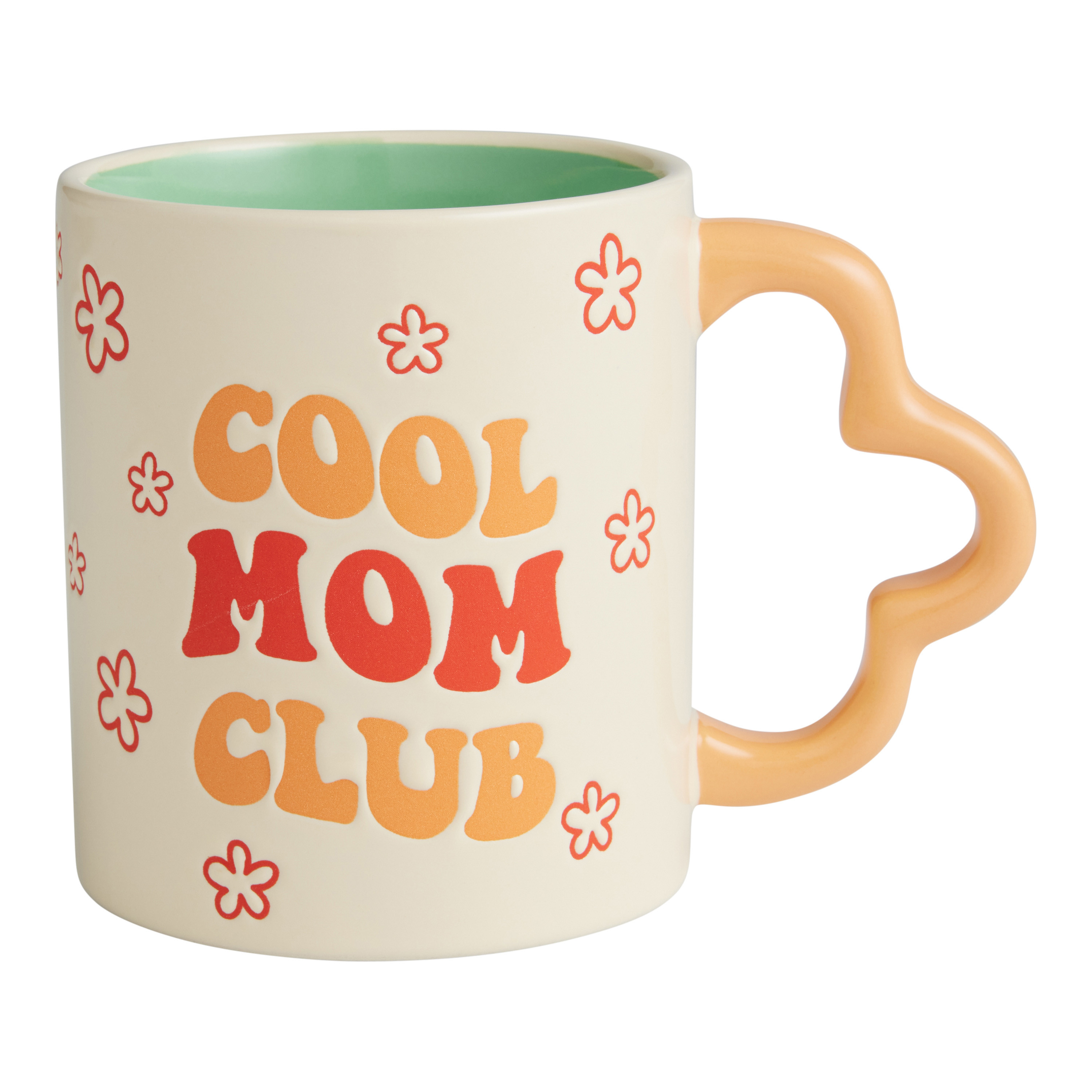 Peach And Teal Floral Cool Mom Club Ceramic Mug - World Market | World Market