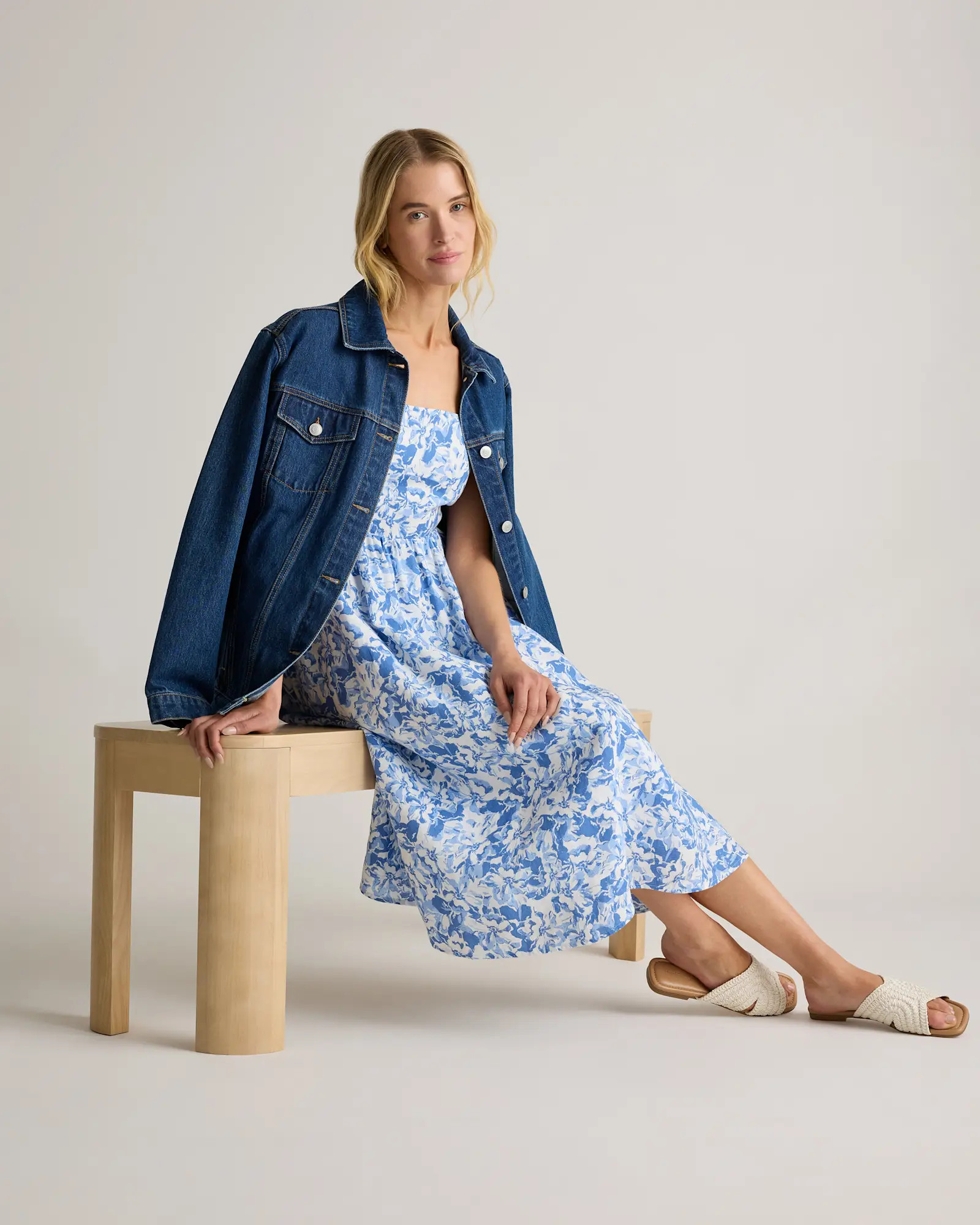 100% European Linen Fit & Flare Midi Dress | Quince