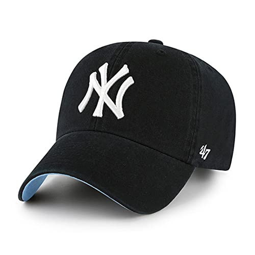 '47 New York Yankees Ballpark Clean Up Dad Hat Baseball Cap - Black/Blue Bottom, One Size | Amazon (US)