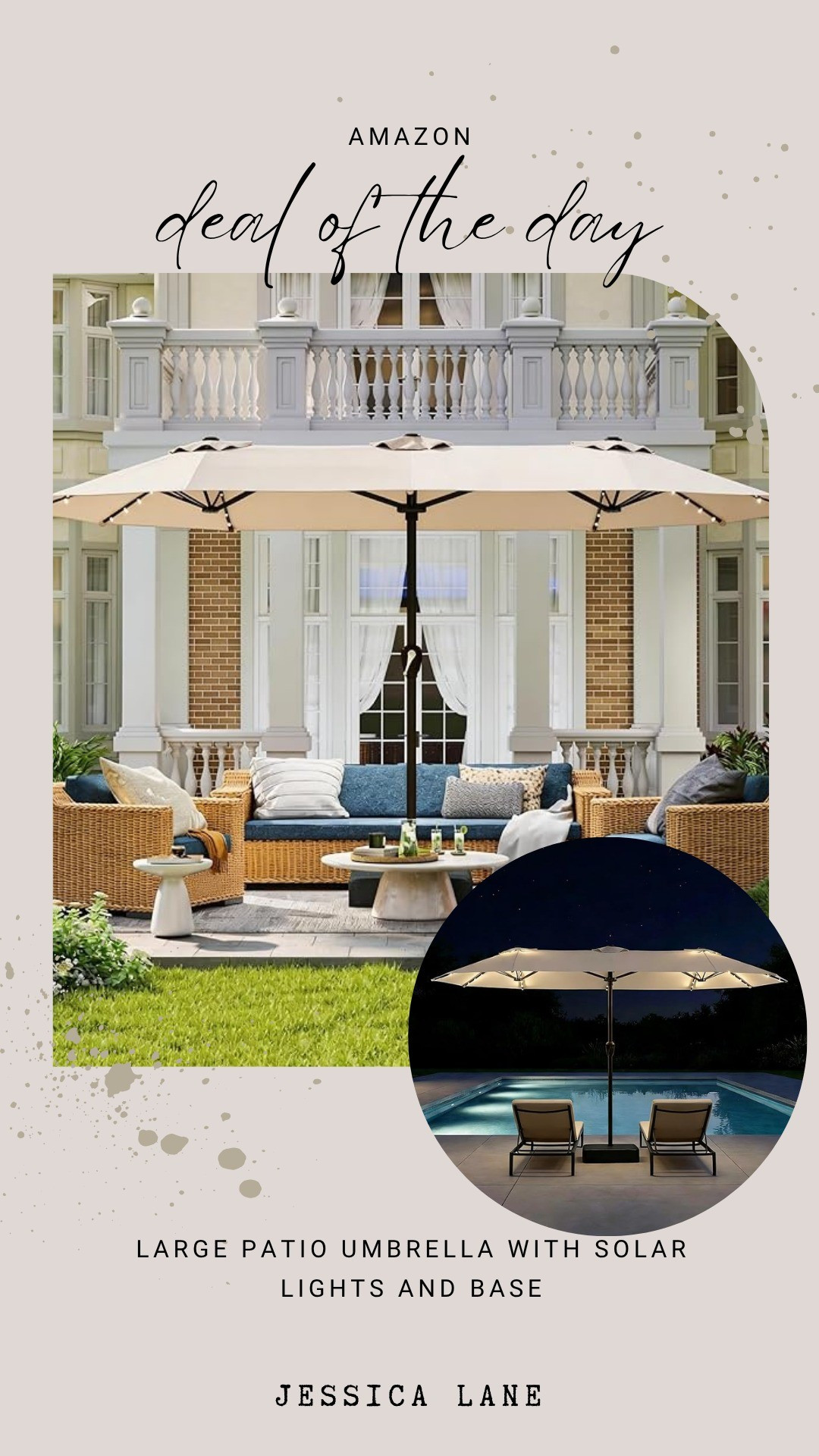 This extra-large double-sided umbrella features solar-powered LED lights to keep the party going after sunset. It provides massive shade coverage and comes with a sturdy base included.#patioideas #amazonhome #outdoorlighting #summeressentials

#LTKSeasonal #LTKSaleAlert #LTKHome