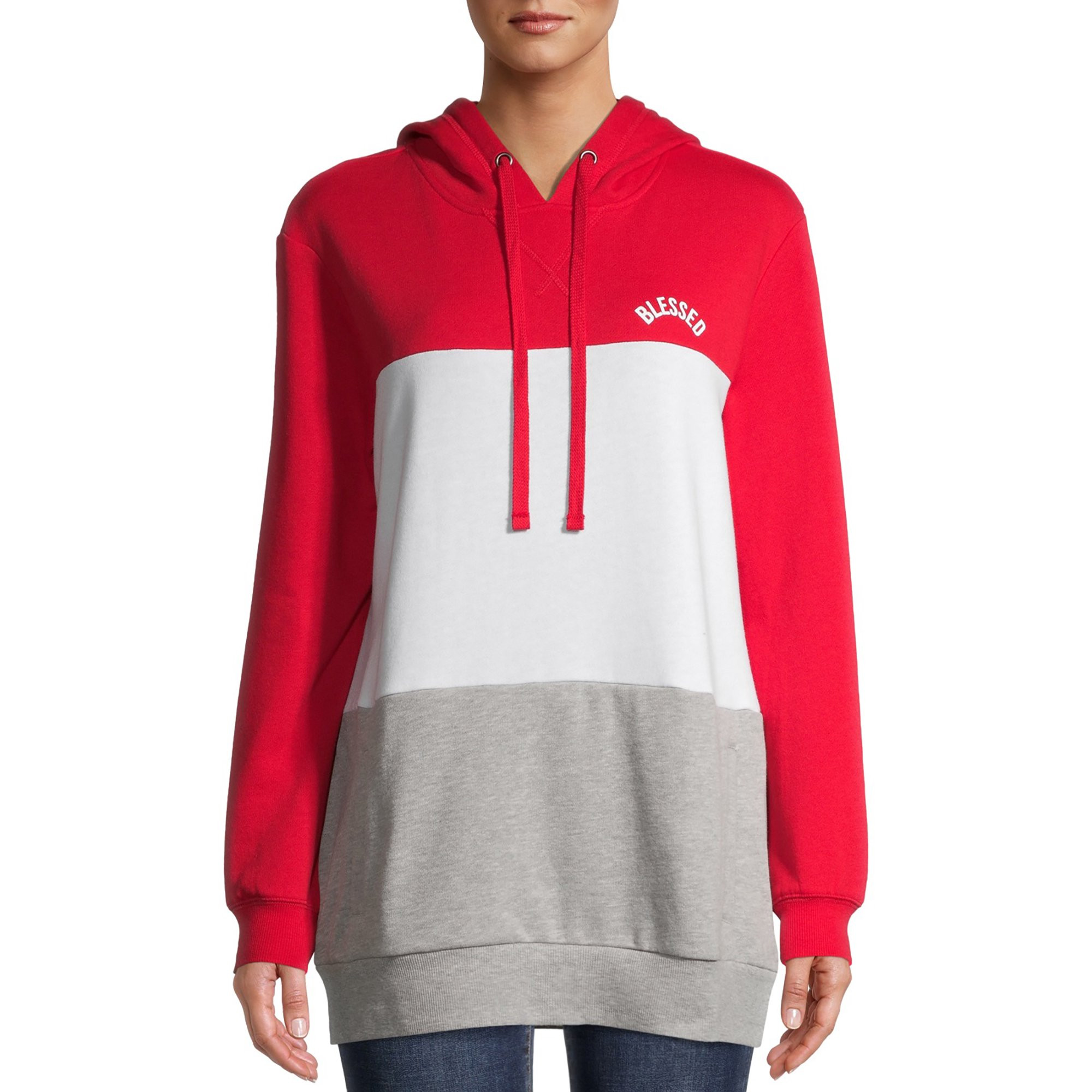 No Boundaries Juniors’ Colorblocked Pullover Hoodie | Walmart (US)