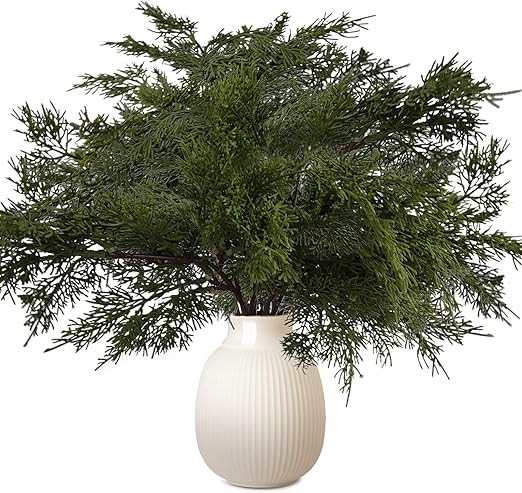 10 Pcs Norfolk Pine Stems, 17 X 11 Inches Christmas Norfolk Pine Branches,Faux Cedar Branches for... | Amazon (US)