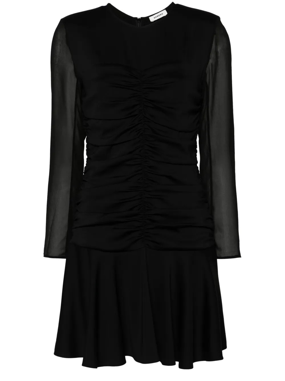 SANDRO Draped Mini Dress | Black | FARFETCH | Farfetch Global