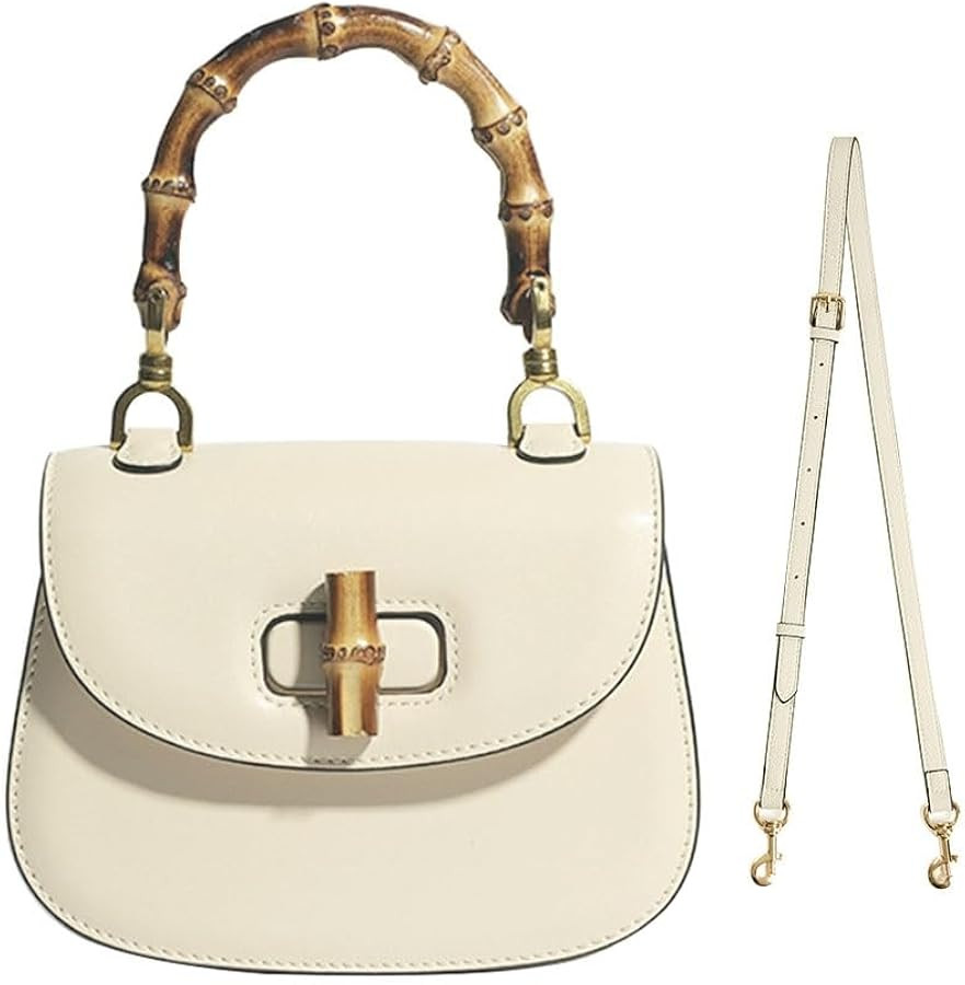 Women Genuine Leather Tote Handbags\uff0cBamboo Top Handle Satchel Crossbody Bag with Adjustable ... | Amazon (US)