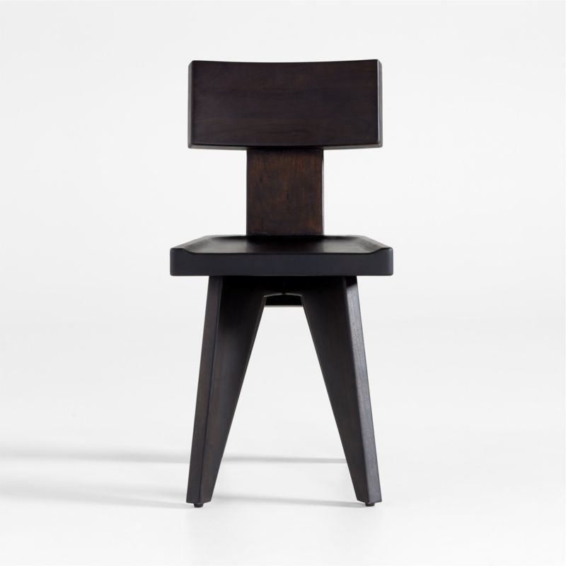 Yukon Black-Brown Wood Dining Side Chair + Reviews | Crate & Barrel | Crate & Barrel