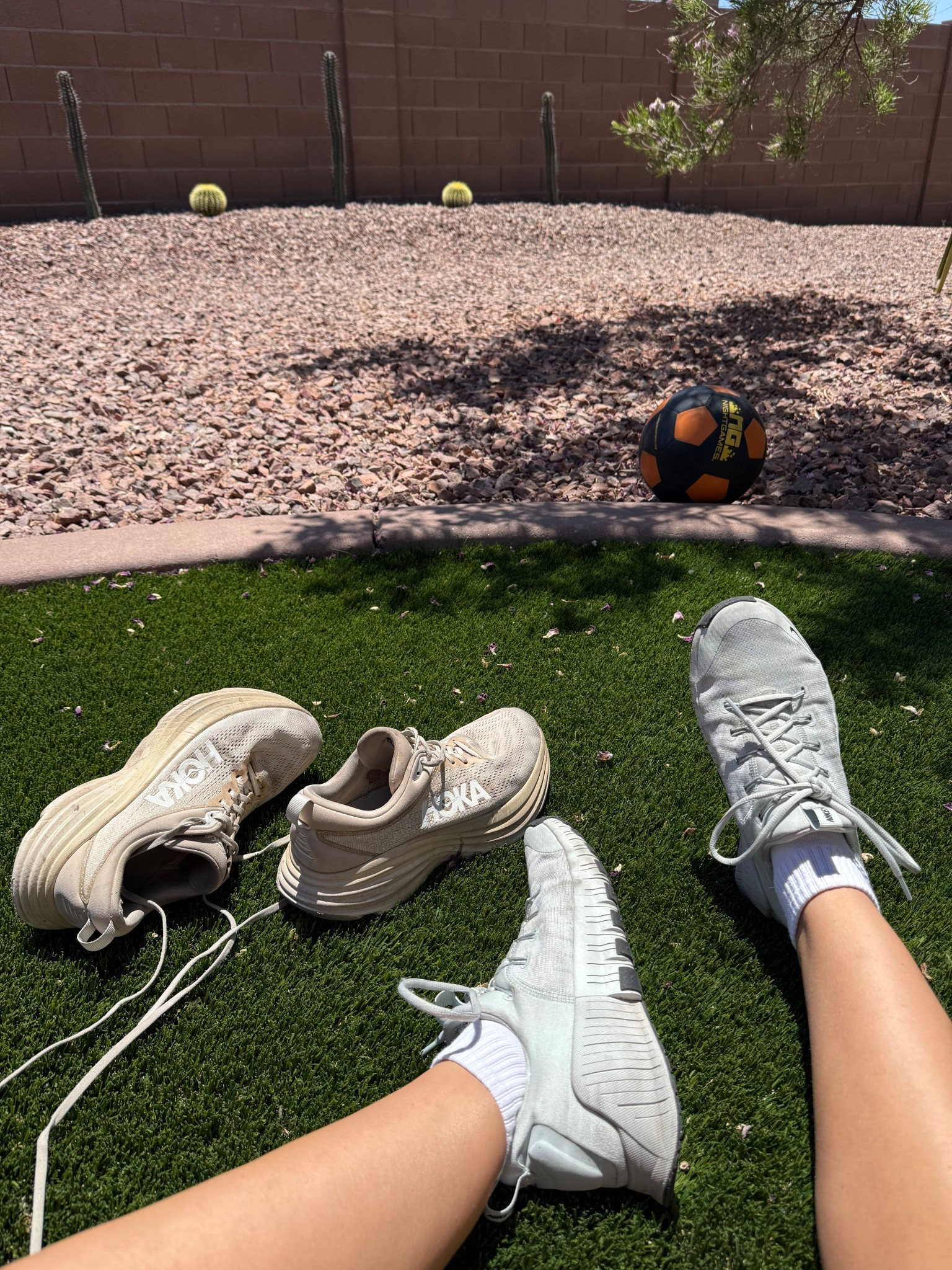 these are my go-to workout shoes! I love the Hoka Bondi series for running and walking - the cushion is so comfortable and have kept my feet stable/prevented shin splints. The Nike metcons I love for HITT and weight training - a flatter shoe so perfect for interval training and a wide toe box. Very comfy and effective shoes! 

#LTKShoeCrush #LTKActive