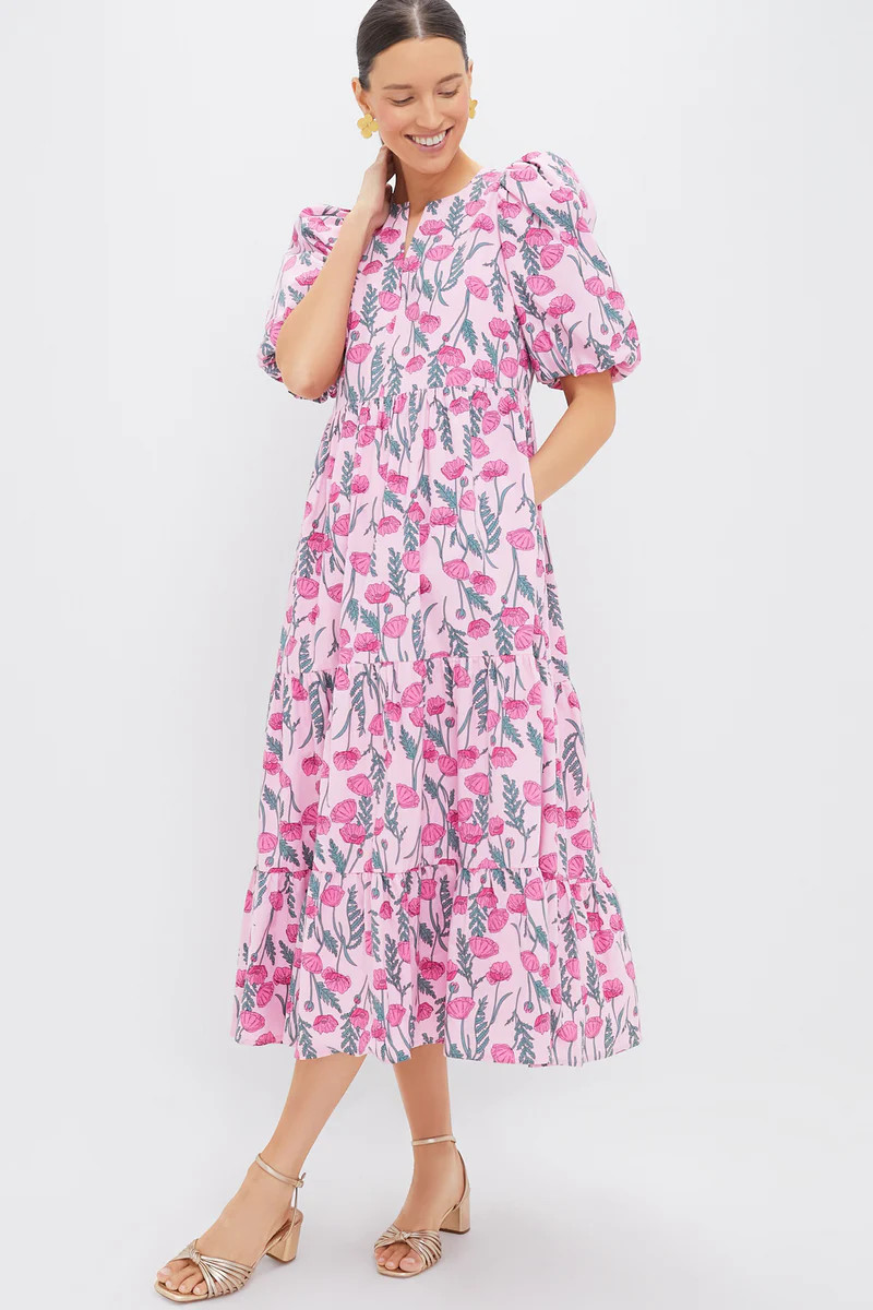 Pink Amaryllis Floral Cisco Maxi Dress | Tuckernuck (US)