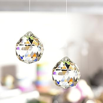 Clear Glass Crystal Ball Prism Pendant Suncatcher 40mm Pack of 2 | Amazon (US)
