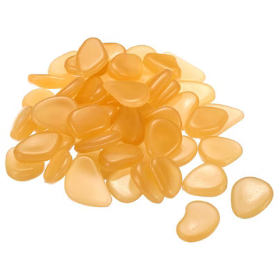 Unique Bargains Fish Tank Decoration Glow Rocks Pebbles 20-30mm 150 Pcs Orange | Target