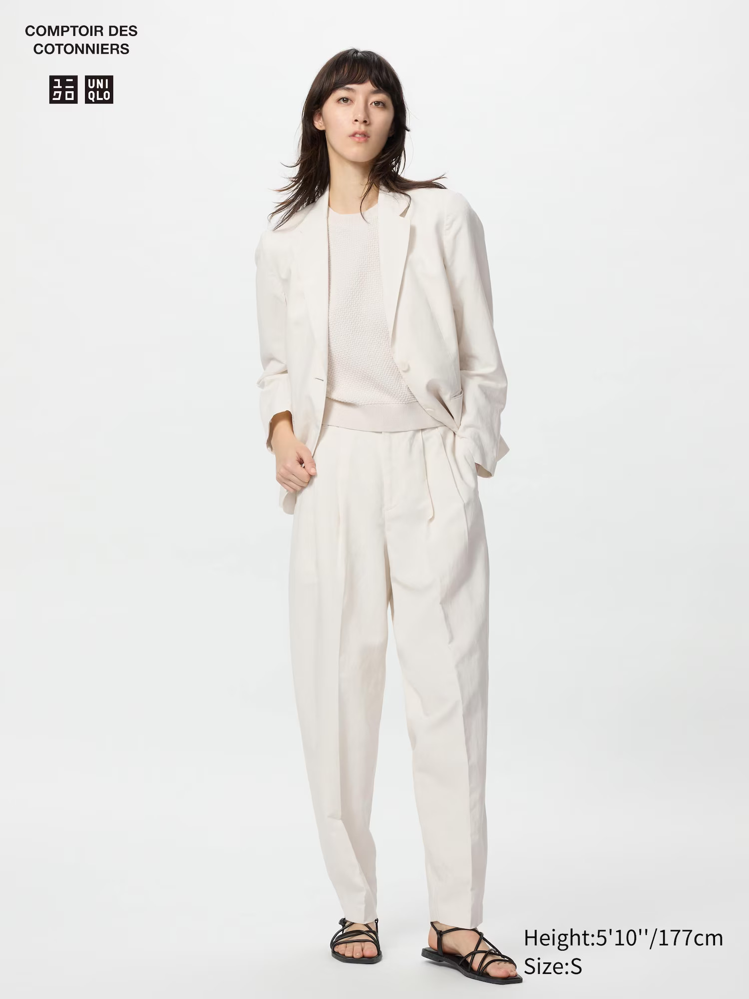Pantalon Barrel en lin mélangé (Long) | Uniqlo FR