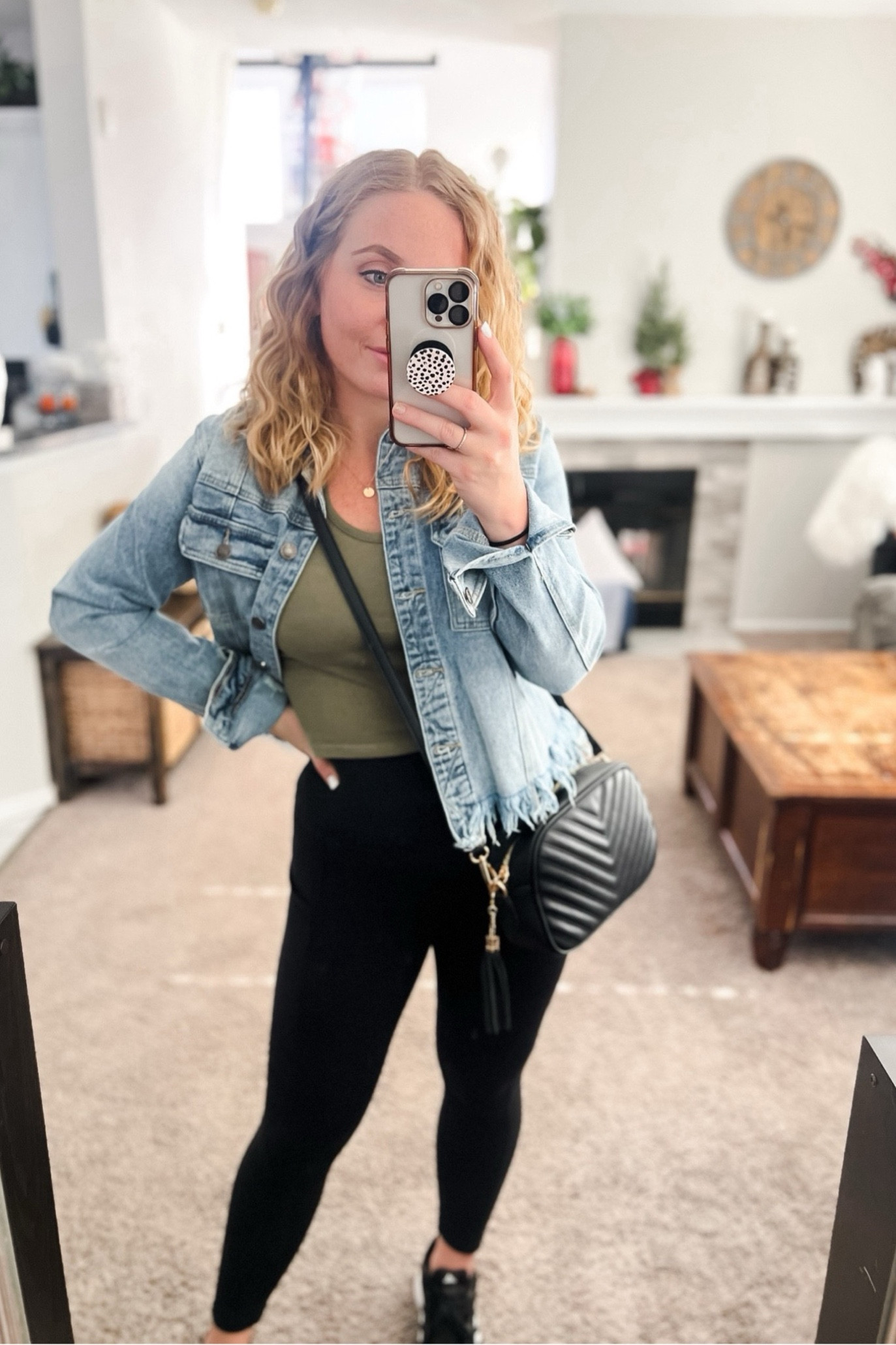 Cropped denim jacket with an olive green cropped tank top, athletic leggings, crossbody bag and black sneakers. Everything fits TTS


//Fall outfits 2024, fall fashion finds,petite fashion, casual mom outfit ideas, fall outfit amazon, amazon outfit ideas, casual outfit ideas, outfit inspo, casual fashion, amazon fall fashion,  casual outfit fall, cute casual outfit, outfit ideas fall, amazon shoes, amazon bag, purse, size 4-6, casual fall outfits, casual outfit ideas everyday, fall tops, fall shoes, fall bags #ltkfindsunder100 #ltksalealert #ltkseasonal 

#LTKFindsUnder50 #LTKItBag #LTKStyleTip