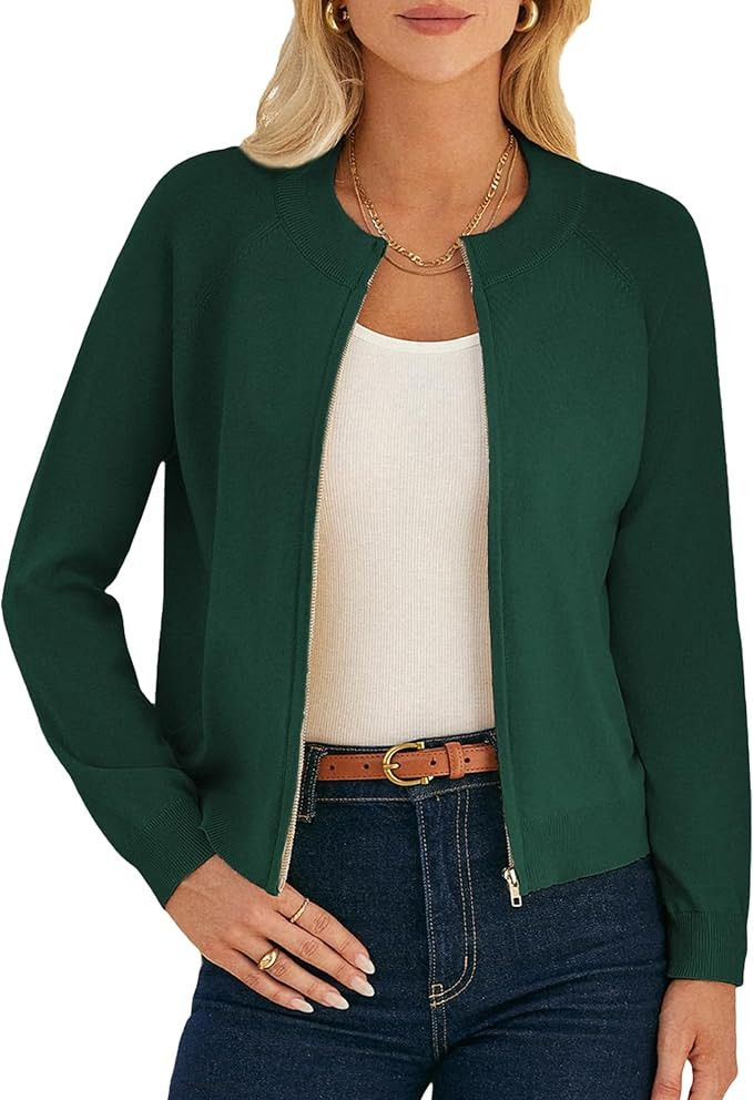 GRACE KARIN Womens Long Sleeve Zip Up Cardigan Sweaters Lightweight Fall Fashion Sweater Jacket K... | Amazon (US)