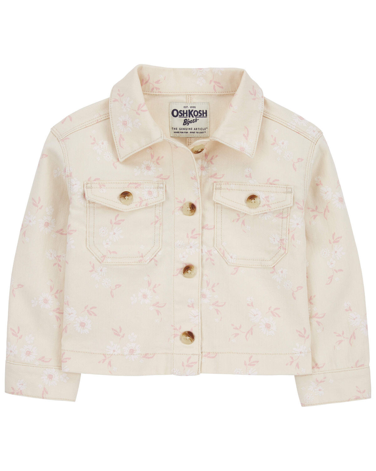Cream Toddler Floral Print Denim Jacket | carters.com | Carter's