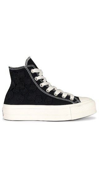 Chuck Taylor All Star Lift Sneaker in Black & Egret | Revolve Clothing (Global)